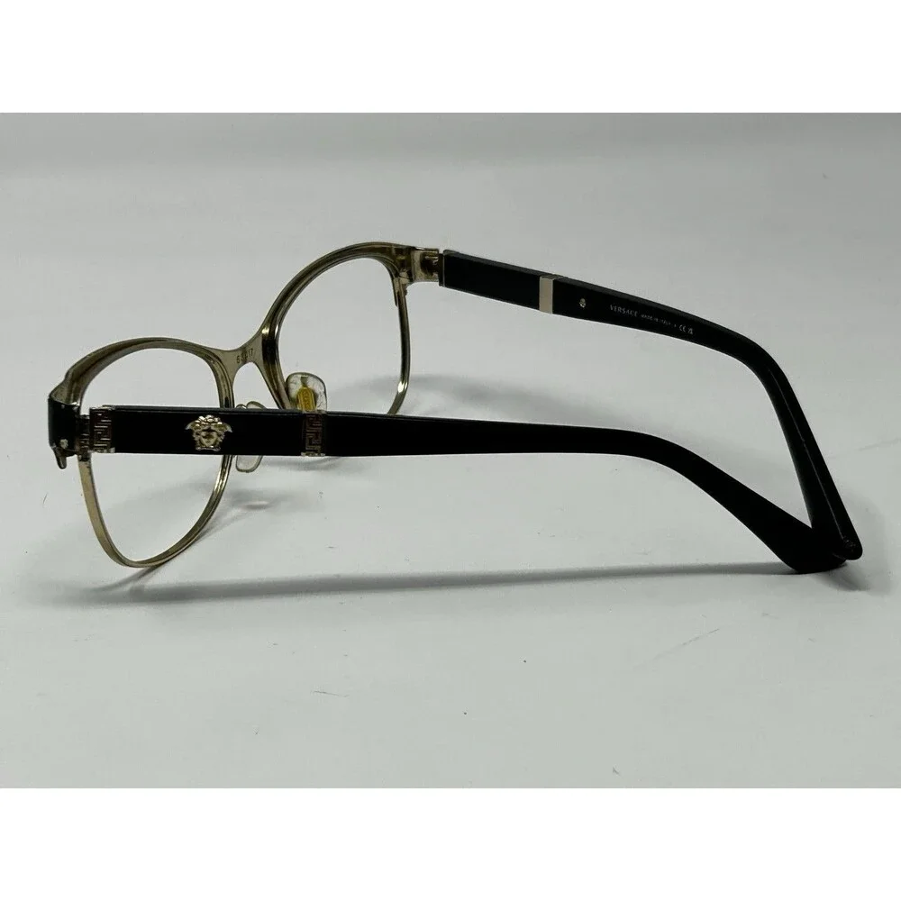 Versace VE1233Q 1366 Black Gold Eyeglasses Frame 53-17 140 Made Italy